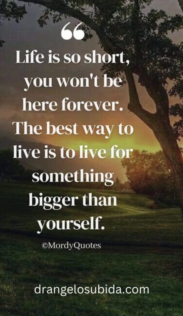 live for something greater than your self